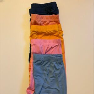 Vibrant Kids Leggings Set - Blue, Pink, Orange, Black